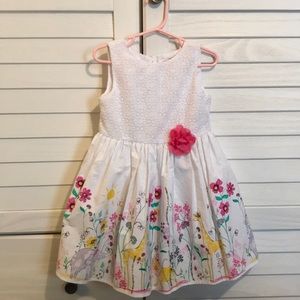 NWT-Tu (British brand) white dress- jungle animals